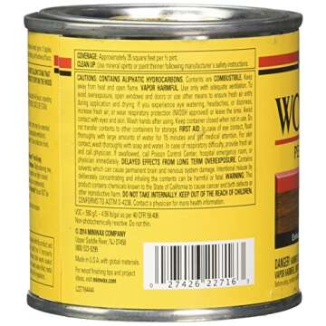 Minwax 22716 - 8 fl oz (1/2 pint) Wood Finish Interior Wood Stain, Dark Walnut 2716