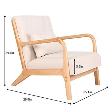 Mid Century Modern Rocking Chair in Light Beige