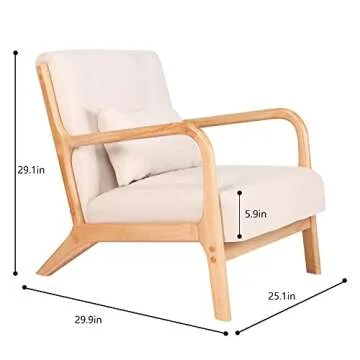 Mid Century Modern Rocking Chair in Light Beige