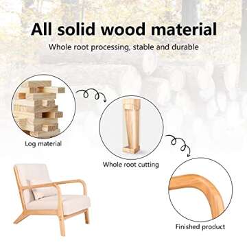 Mid Century Modern Rocking Chair in Light Beige