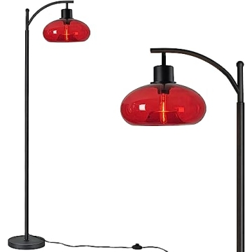 DANGGEOI Industrial Floor Lamp, Modern Standing Light with Handblown Glass Shade, Tall Pole Farmhous...