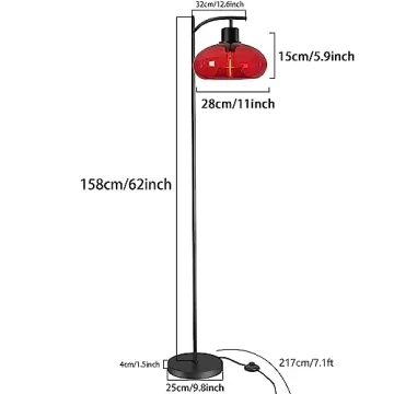 DANGGEOI Industrial Floor Lamp with Handblown Glass Shade