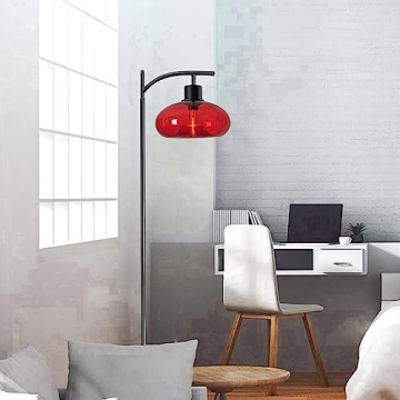 DANGGEOI Industrial Floor Lamp with Handblown Glass Shade