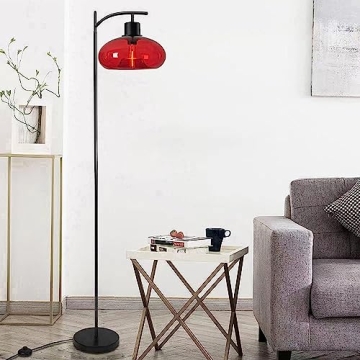 DANGGEOI Industrial Floor Lamp with Handblown Glass Shade