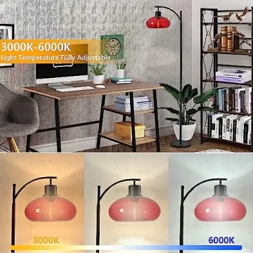 DANGGEOI Industrial Floor Lamp with Handblown Glass Shade