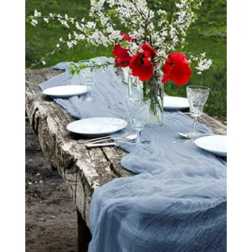 Maliton Dusty Blue Table Runner Set for Special Events