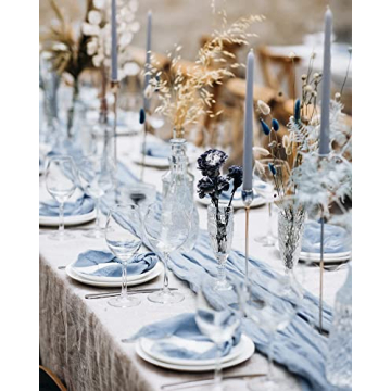 Maliton Dusty Blue Table Runner Set for Special Events