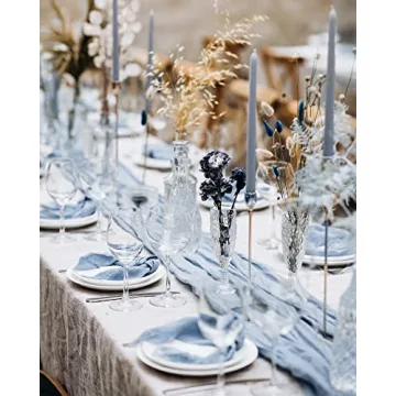 Maliton Dusty Blue Table Runner Set for Special Events