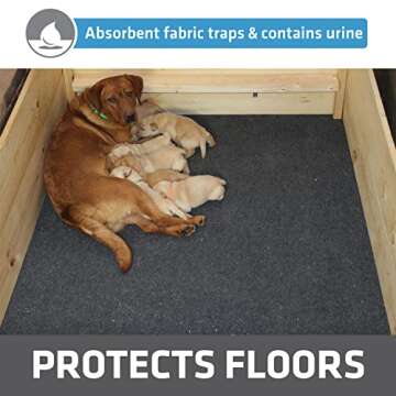 Drymate Whelping Box Liner Mat, Washable and Reusable Dog Puppy Pee Pad, Absorbent, Waterproof, Durable, Can Be Cut to Fit (USA Made) (48" x 50")