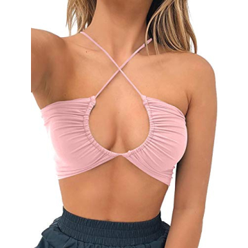 Stylish Criss Cross Lace Up Crop Top for Women