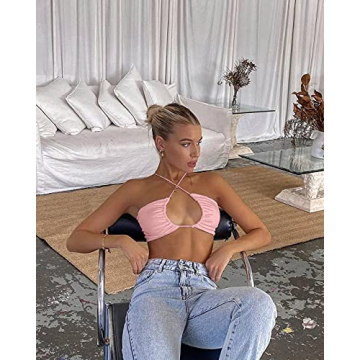 Stylish Criss Cross Lace Up Crop Top for Women