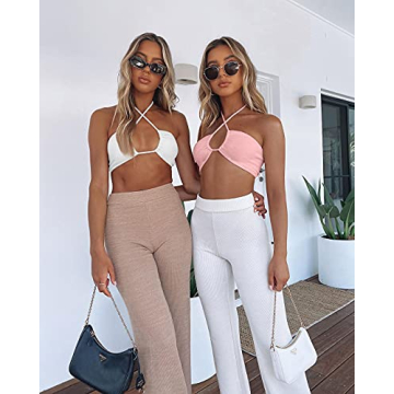 Stylish Criss Cross Lace Up Crop Top for Women