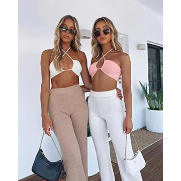 Stylish Criss Cross Lace Up Crop Top for Women