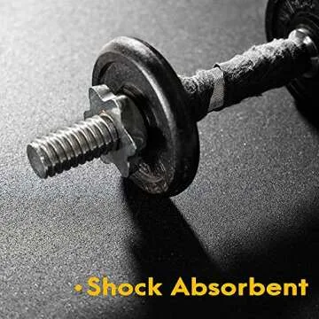 CyclingDeal 5/8" Thick High-Density Gym Floor Mats Tiles - 6 Pack 19.7”x19.7” Rubber Exercise Workout Equipment Ground Shock Absorbing Mat for Home Gym Garage - Black