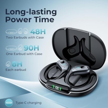 Occiam Bluetooth Earbuds with Noise Cancellation & 90H Playback