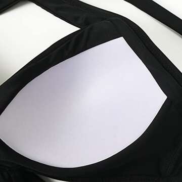 RXRXCOCO Women Front Cross One Piece Swimsuit Tummy Control Cross Back Monokini Bathing Suit for Women Black Medium