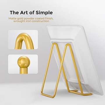 TR-LIFE Plate Stands for Display - 6 Inch Plate Holder Display Stand + Metal Frame Holder Stand for ...
