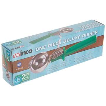 Winco Ice Cream Disher Stainless Steel Green Handle
