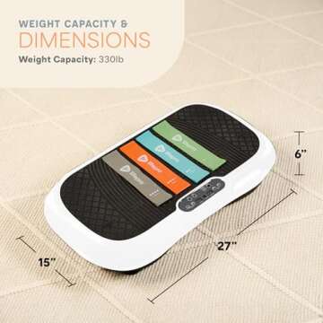 LifePro Vibration Plate Exercise Machine - Whole Body Workout Vibration Fitness Platform w/ Loop Bands - Home Training Equipment for Weight Loss & Toning - Remote, Balance Straps, Videos & Manual