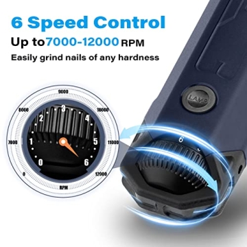 Casfuy 6-Speed Dog Nail Grinder Super Quiet Rechargeable