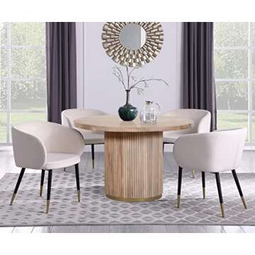 Meridian Furniture 876-T Oakhill Collection Modern | Contemporary Dining Table with White Oak Finish...