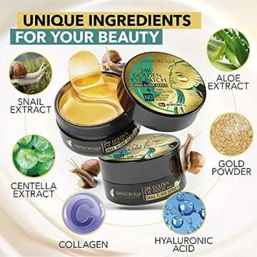 SWISSÖKOLAB Under Eye Patches For Puffy Eyes 24k Gold Eye Mask Dark Circles And Puffiness Collagen Eye Gel Pads Moisturizing & Reducing Wrinkles Anti-Aging Hyaluronic Acid (Snail Series)