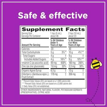 Zarbee's Kids Elderberry Syrup with Vitamin C & Zinc