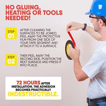 Double Sided Tape, Heavy Duty Mounting Tape, 0.25" Width x 15FT Length, Waterproof Foam Tape, for LED Strip Lights, Home Decor, Office Décor, (1/4 in x 15 FT)