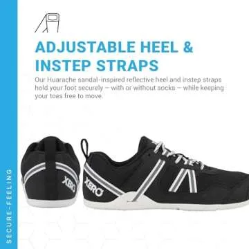 Xero Shoes Women’s Barefoot Shoes | Prio Original Barefoot Cross Trainer | Lightweight, Zero Drop Sole, Minimalist | Running Shoes for Women | Black/White, 7.5