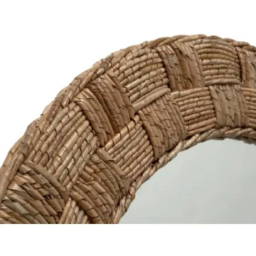 KOUBOO Round Rope Wall Mirror, Chequered, Beige/Natural