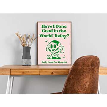Retro Poster Wall Art Print, Motivational Posters, Trendy Wall Décor Posters, Pink and Green Pastel Wall Décor, Cute Posters for Room Aesthetic, Retro 60s 70s Poster, Cool Wall Décor for Bedroom