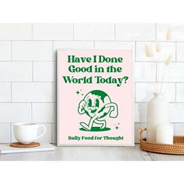 Retro Poster Wall Art Print, Motivational Posters, Trendy Wall Décor Posters, Pink and Green Pastel Wall Décor, Cute Posters for Room Aesthetic, Retro 60s 70s Poster, Cool Wall Décor for Bedroom