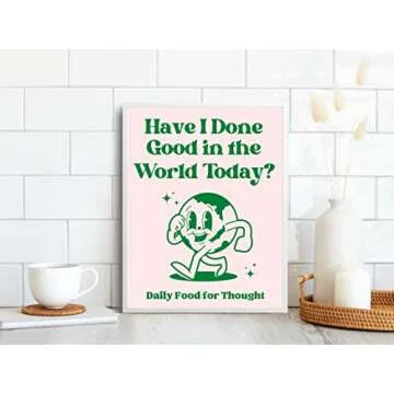 Retro Poster Wall Art Print, Motivational Posters, Trendy Wall Décor Posters, Pink and Green Pastel Wall Décor, Cute Posters for Room Aesthetic, Retro 60s 70s Poster, Cool Wall Décor for Bedroom