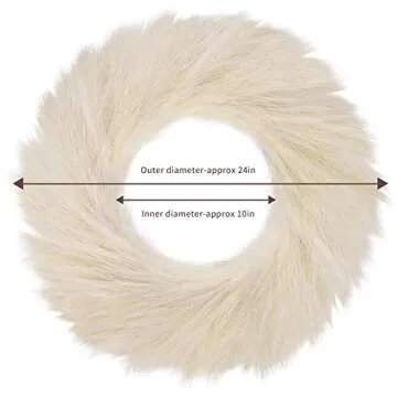 Buy Ureymx 24'' Pampas Grass Wreath - Boho Wall Decor