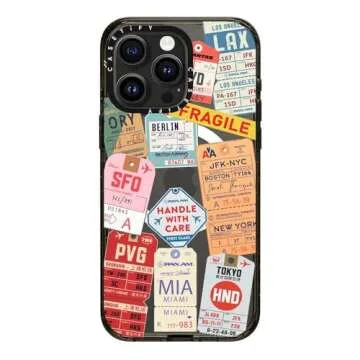 CASETiFY Impact iPhone 15 Pro Max Case [4X Military Grade Drop Tested / 8.2ft Drop Protection/Compatible with Magsafe] - Stickers Prints - AirTags - Clear Black