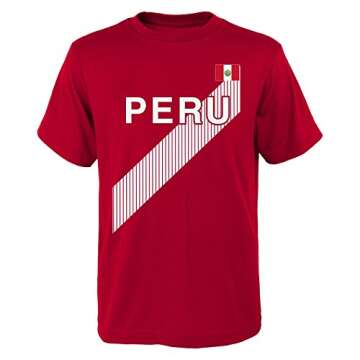 World Cup Soccer Peru Men's "One Team 2018" Tee, Red, Mens X-Large