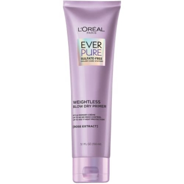 L’Oréal Paris EverPure Blow Dry Primer with Heat Protection, 48 HR Frizz Control, Vegan & Sulfate...