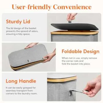 Lifewit 50L Slim Laundry Hamper - Ideal for Small Spaces