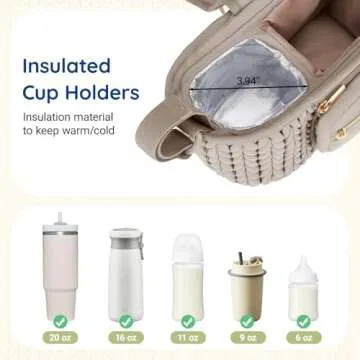 mommore Stroller Organizer with Insulated Cup Holders, Universal Stroller Caddy with Detachable Phone Bag, Stroller Accessories Fits for Uppababy, Doona, Jogger, Britax, Mompush, Bob