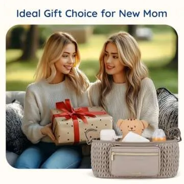 mommore Stroller Organizer with Insulated Cup Holders, Universal Stroller Caddy with Detachable Phone Bag, Stroller Accessories Fits for Uppababy, Doona, Jogger, Britax, Mompush, Bob