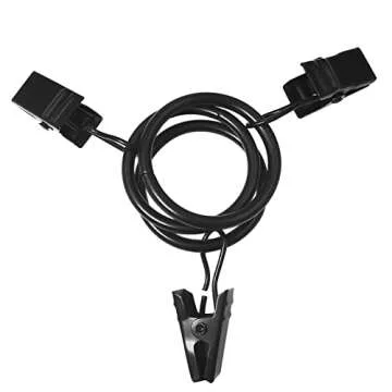 AMZSEVEN 44 Pack Metal Curtain Rings with Clips, Drapery Clips with Rings, Drapes Rings 1 in I D, Fits Diameter 6/8 in Curtain Rod, Black