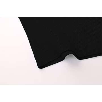 Meladyan Women Twist Knot Front Solid Knit Bandeau Tube Top Sexy Strapless Sleeveless Slim Fit Crop Tank Bustier Black