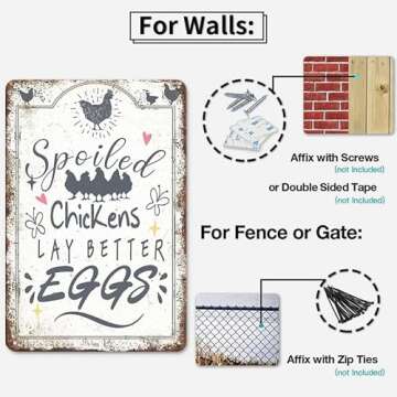 Chicken Coop Accessories Signs Chicken Decor Signs Outdoor, Spoiled Chickens Lay Better Eggs Funny C...