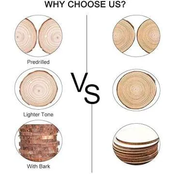 Wood Ornaments 30 Pcs 2.3-2.8 Inches, Gbivbe Wood Slices Unfinished Natural Wooden Predrilled Wood Craft Kit with Hole Wooden Circles Tree Slices for Arts and Crafts, Christmas Ornament DIY Crafts