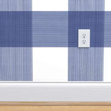 Spoonflower Navy Buffalo Plaid Stick Wallpaper Swatch