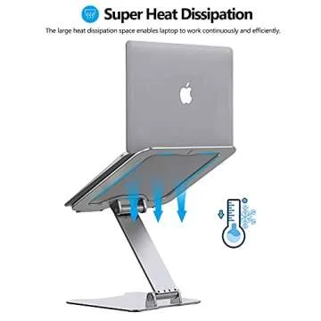 Letlar Laptop Stand Adjustable, Laptop Holder, Aluminum Laptop Riser Stand for Desk, Adjustable Height 1.9"-12", Compatible with MacBook, Air, Pro, Dell XPS, Samsung, All Laptops 8-15.6 Inches-Silver