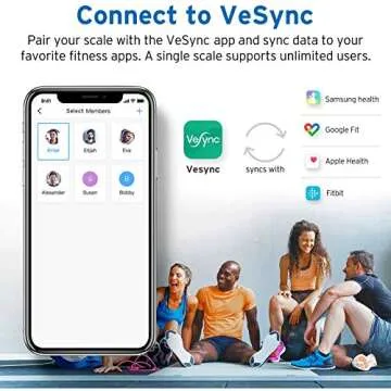 Etekcity Smart Digital Bathroom Weight Scale, Scales for Body Weight and Fat, Wellness Bluetooth Health Monitor, 12.2 x 12.2 inches, White