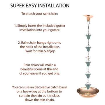 Elegant 8.5FT Bell Rain Chains - Durable & Stylish Garden Decor