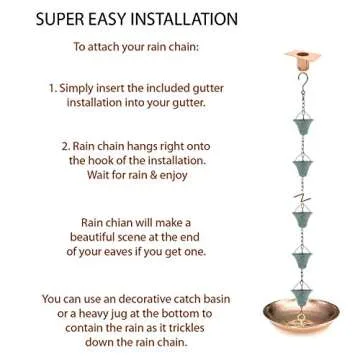 Elegant 8.5FT Bell Rain Chains - Durable & Stylish Garden Decor