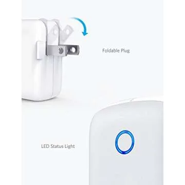 Anker Dual USB Wall Charger, PowerPort II 24W, Ultra-Compact Travel Charger with PowerIQ Technology and Foldable Plug, for iPhone XS/Max/XR/X/8/7/6/Plus, iPad Pro/Air 2/mini 4, Galaxy S9/S8/+ and More